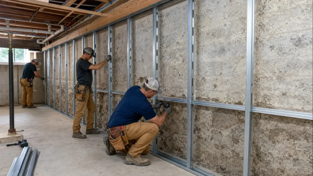 EverBrace Wall Restoration for Severely Damaged Boonville Walls — realistic Boonville, Indiana foundation service scene