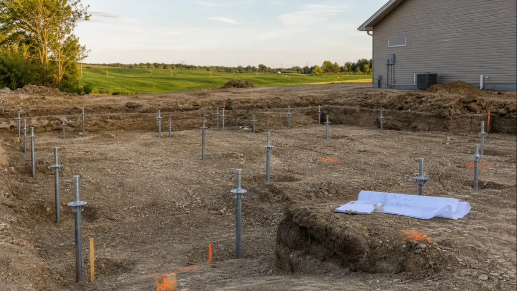 Planning Pre-Construction Piers for a Boonville Building — realistic Boonville, Indiana foundation service scene