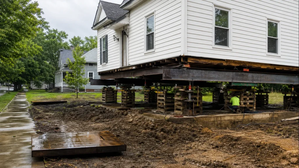 House Raising and Lifting Considerations in Boonville — realistic Boonville, Indiana foundation service scene