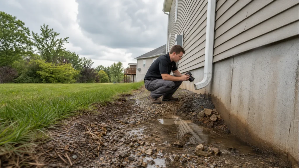 Foundation Checks After Heavy Rain in Boonville — realistic Boonville, Indiana foundation service scene